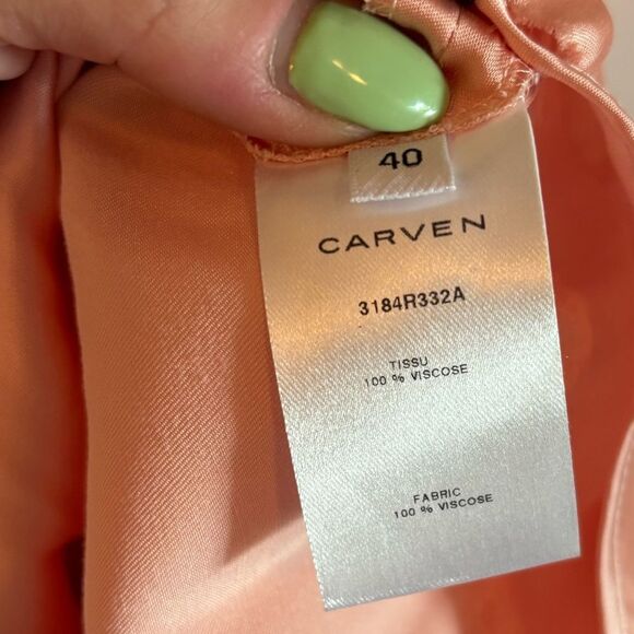 Carven satin midi dress peachy pink - Picture 12 of 16